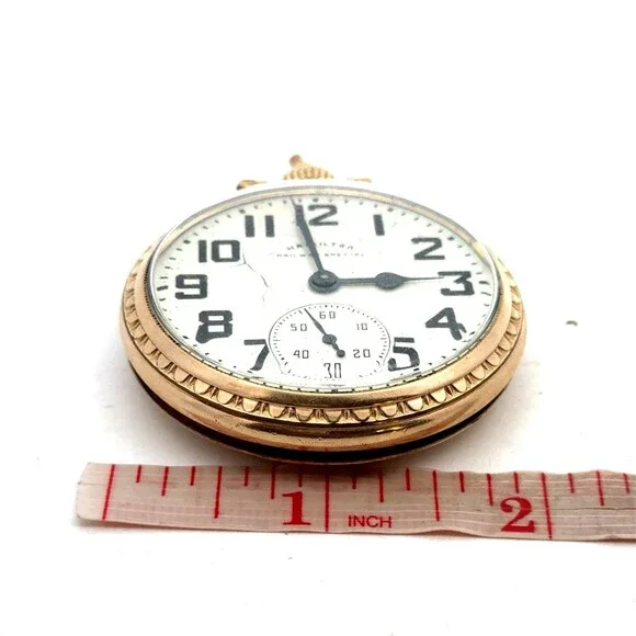 1952 Hamilton 10K Gold-Filled 992B Grade Non Working Railroad Pocket Parts Watch - Picture 11 of 12